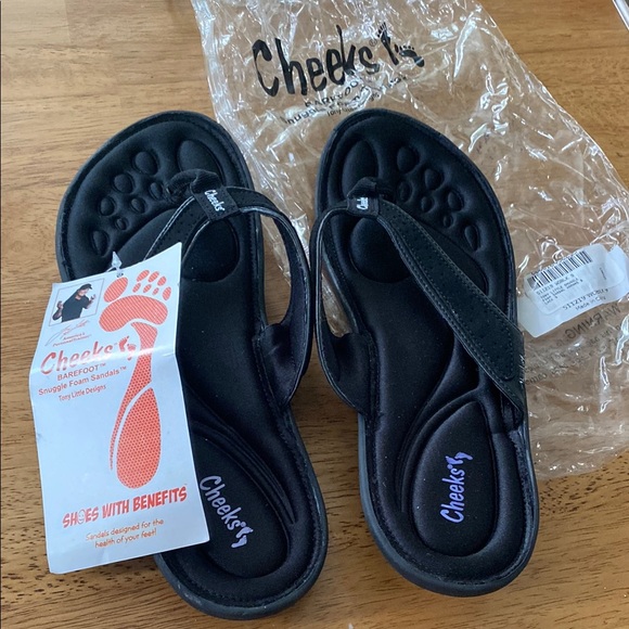 Cheeks Shoes - Cheeks Black Memory Foam Sandals